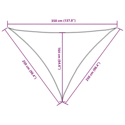 Aurinkopurje Oxford-kangas kolmio 2,5x2,5x3,5 m sininen
