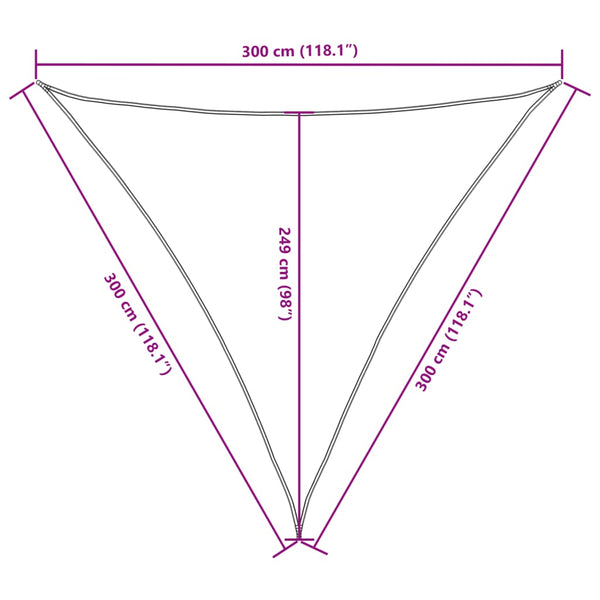 Aurinkopurje Oxford-kangas kolmio 3x3x3 m sininen