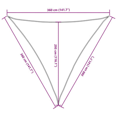 Aurinkopurje Oxford-kangas kolmio 3,6x3,6x3,6 m sininen