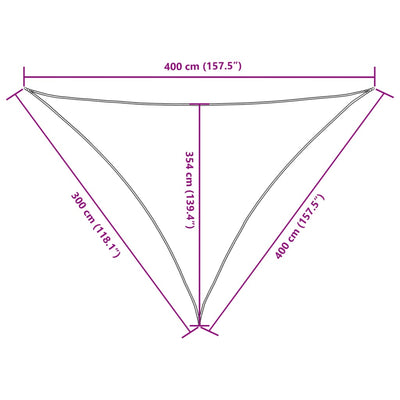 Aurinkopurje Oxford-kangas kolmio 3x4x4 m sininen