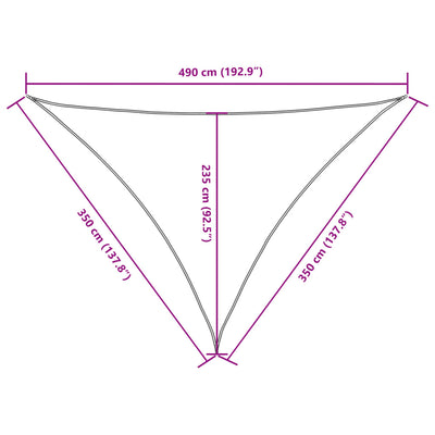Aurinkopurje Oxford-kangas kolmio 3,5x3,5x4,9 m sininen