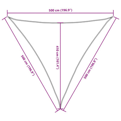 Aurinkopurje Oxford-kangas kolmio 5x5x5 m sininen