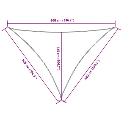 Aurinkopurje Oxford-kangas kolmio 5x6x6 m sininen
