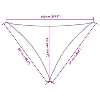 Aurinkopurje Oxford-kangas kolmio 5x5x6 m sininen