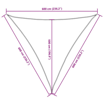 Aurinkopurje Oxford-kangas kolmio 6x6x6 m sininen