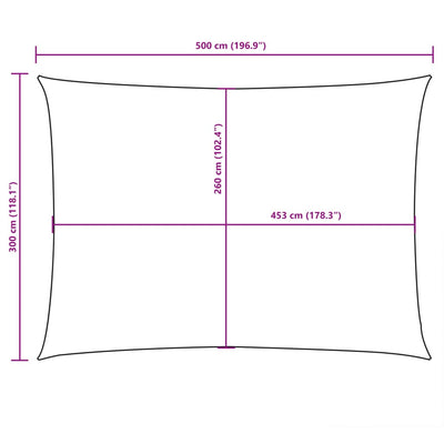 Keltainen aurinkopurje oxford-kangas suorakaide Larisia 3x5 m