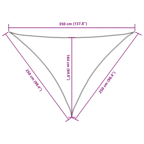 Aurinkopurje Oxford-kangas kolmio 2,5x2,5x3,5 m keltainen