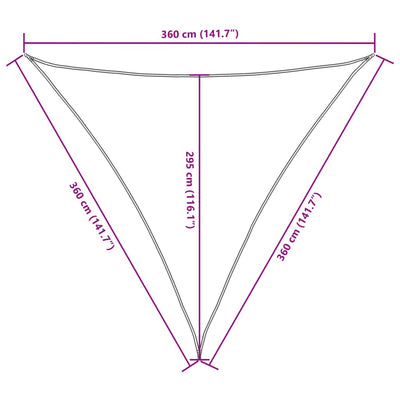 Aurinkopurje Oxford-kangas kolmio 3,6x3,6x3,6 m keltainen
