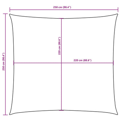 Aurinkopurje Oxford-kangas neliö 2,5x2,5 m punainen