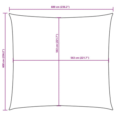 Aurinkopurje Oxford-kangas neliö 6x6 m punainen