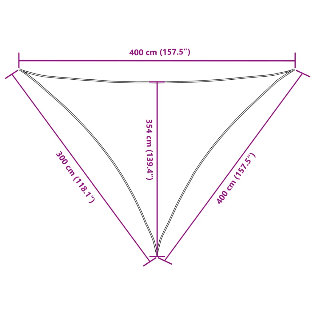 Aurinkopurje Oxford-kangas kolmio 3x4x4 m punainen