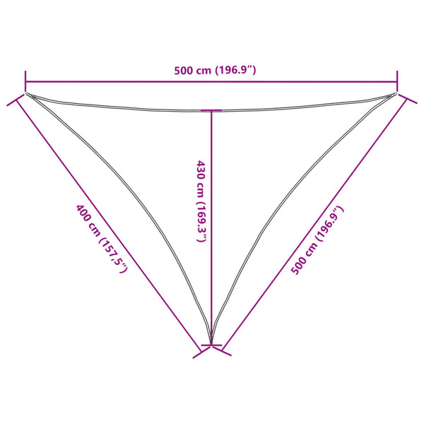 Aurinkopurje Oxford-kangas kolmio 4x5x5 m punainen
