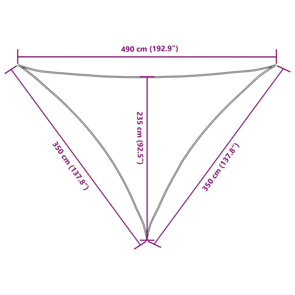 Aurinkopurje Oxford-kangas kolmio 3,5x3,5x4,9 m oranssi