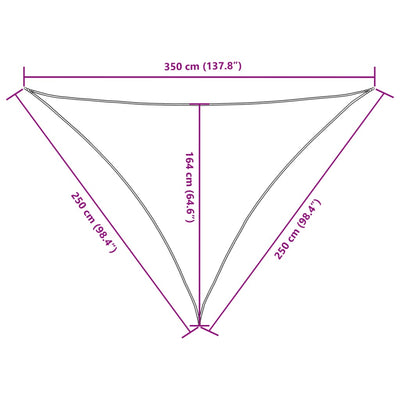 Aurinkopurje Oxford-kangas kolmio 2,5x2,5x3,5 m musta