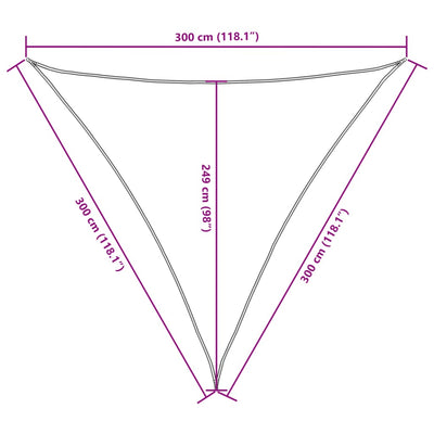 Aurinkopurje Oxford-kangas kolmio 3x3x3 m musta