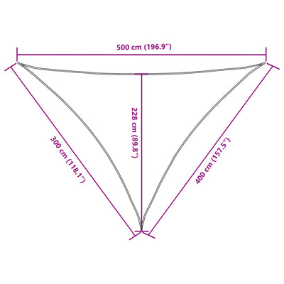 Aurinkopurje Oxford-kangas kolmio 3x4x5 m ruskea