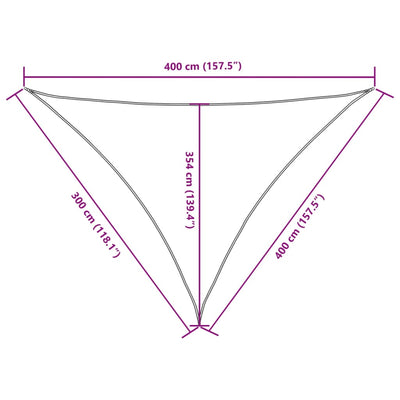Aurinkopurje Oxford-kangas kolmio 3x4x4 m ruskea