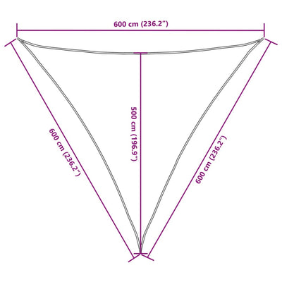 Aurinkopurje Oxford-kangas kolmio 6x6x6 m ruskea
