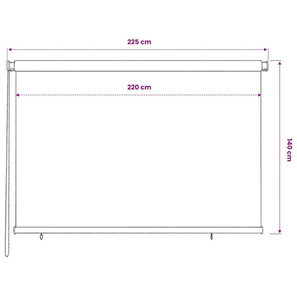 Rullaverho ulkotiloihin 225(L)x140(K) cm terrakotta HDPE