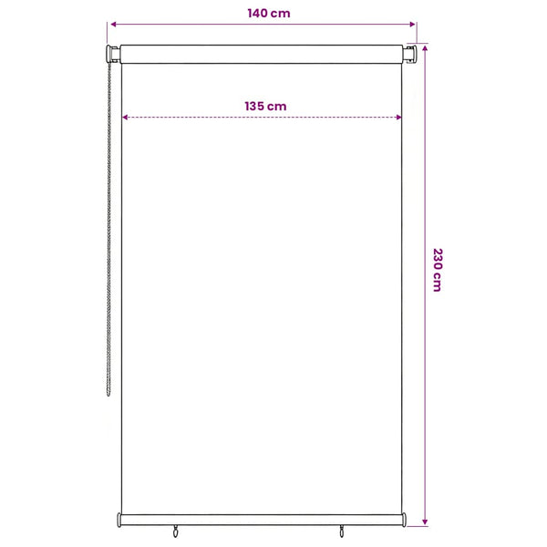 Rullaverho ulkotiloihin 145(L)x230(K) cm tummanvihreä HDPE