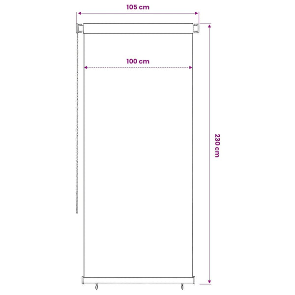 Rullaverho ulkotiloihin 105(L)x230(K) cm sininen HDPE