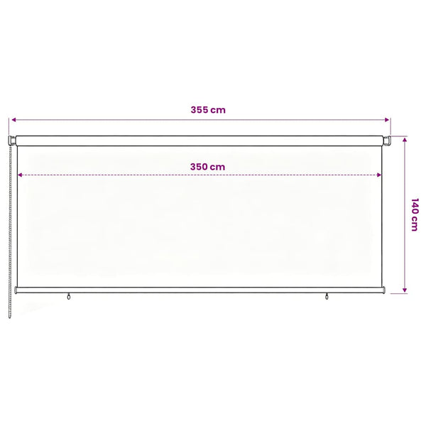 Rullaverho ulkotiloihin 355(L)x140(K) cm musta