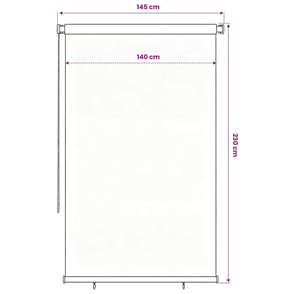 Rullaverho ulkotiloihin 145(L)x230(K) cm musta