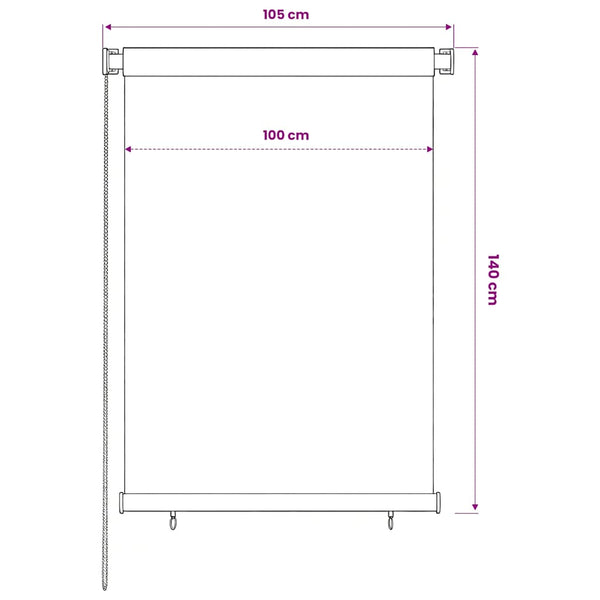 Rullaverho ulkotiloihin 105(L)x140(K) cm ruskea HDPE