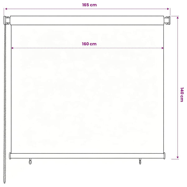 Rullaverho ulkotiloihin 165(L)x140(K) cm ruskea HDPE
