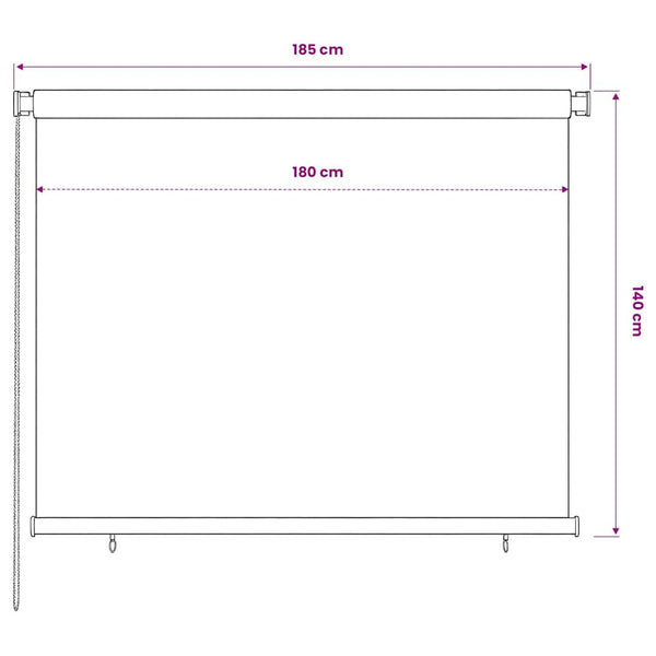 Rullaverho ulkotiloihin 185(L)x140(K) cm ruskea HDPE