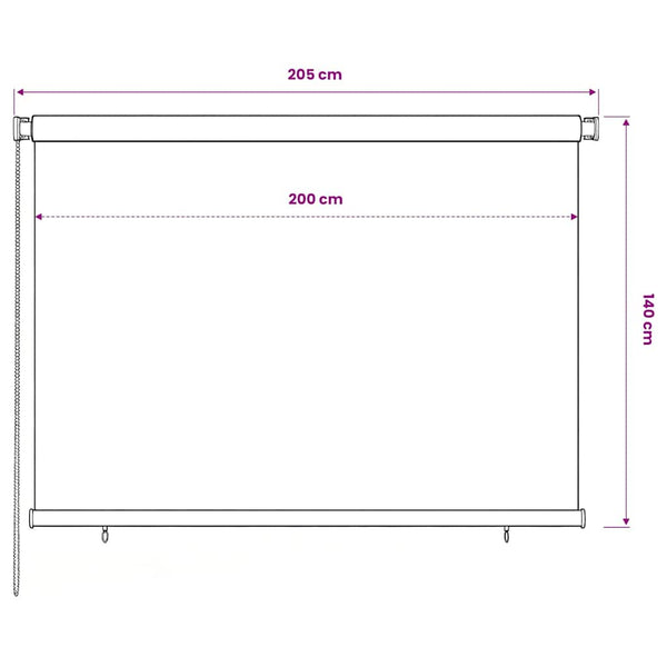Rullaverho ulkotiloihin 205(L)x140(K) cm ruskea HDPE