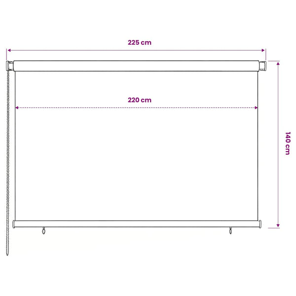Rullaverho ulkotiloihin 225(L)x140(K) cm ruskea