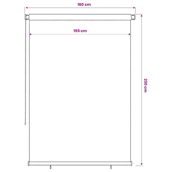 Rullaverho ulkotiloihin 165(L)x230(K) cm ruskea HDPE