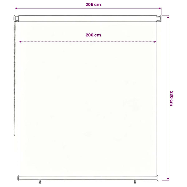 Rullaverho ulkotiloihin 205(L)x230(K) cm ruskea HDPE