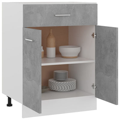 Alalipastokaappi betoninharmaa 60x46x81,5 cm tekninen puu