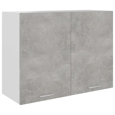 Seinäkaappi betoninharmaa 80x31x60 cm tekninen puu