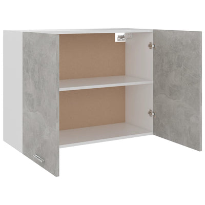 Seinäkaappi betoninharmaa 80x31x60 cm tekninen puu
