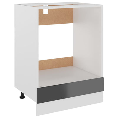 Uunikaappi korkeakiilto harmaa 60x46x81,5 cm lastulevy