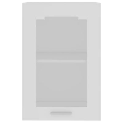 Valkoinen seinäkaappi lasilla Pompilas 40x31x60cm (puinen)