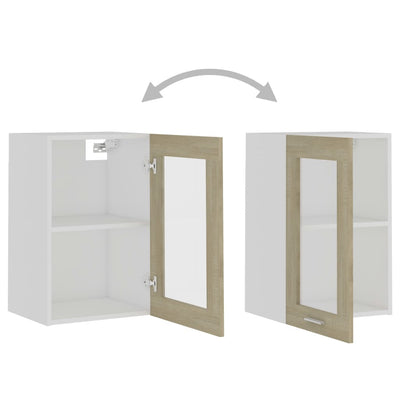 Sonoma-tammi seinäkaappi lasilla Pompilas 40x31x60cm (puinen)