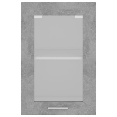 Seinäkaappi lasilla betoninharmaa 40x31x60 cm tekninen puu