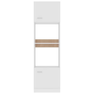 Valkoinen mikroaaltouunin kaappi Pompilas 60x57x207cm (puinen)