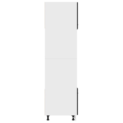 Mikroaaltouunin kaappi musta 60x57x207 cm tekninen puu
