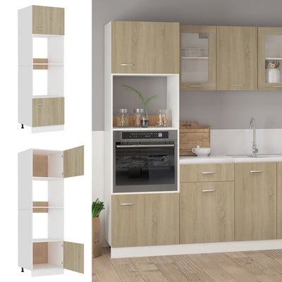 Mikroaaltouunin kaappi Sonoma-tammi 60x57x207 cm tekninen puu