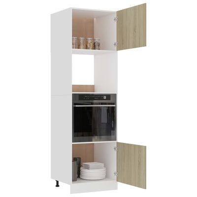 Mikroaaltouunin kaappi Sonoma-tammi 60x57x207 cm tekninen puu