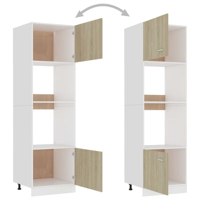 Mikroaaltouunin kaappi Sonoma-tammi 60x57x207 cm tekninen puu