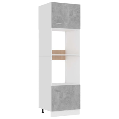 Mikroaaltouunin kaappi betoninharmaa 60x57x207 cm tekninen puu