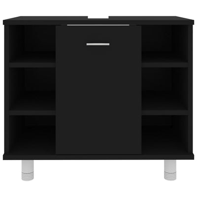 Kylpyhuonekaappi musta 60x32x53,5 cm tekninen puu