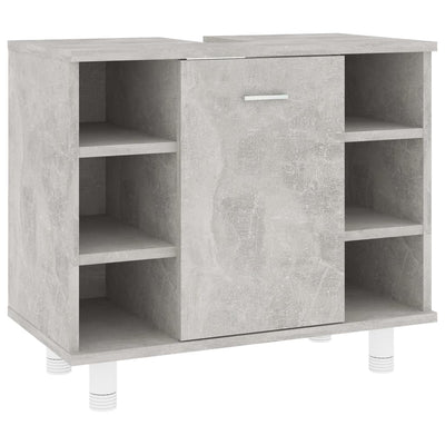 Kylpyhuonekaappi betoninharmaa 60x32x53,5 cm tekninen puu