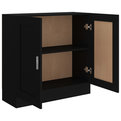 Kirjahylly musta 82,5x30,5x80 cm tekninen puu